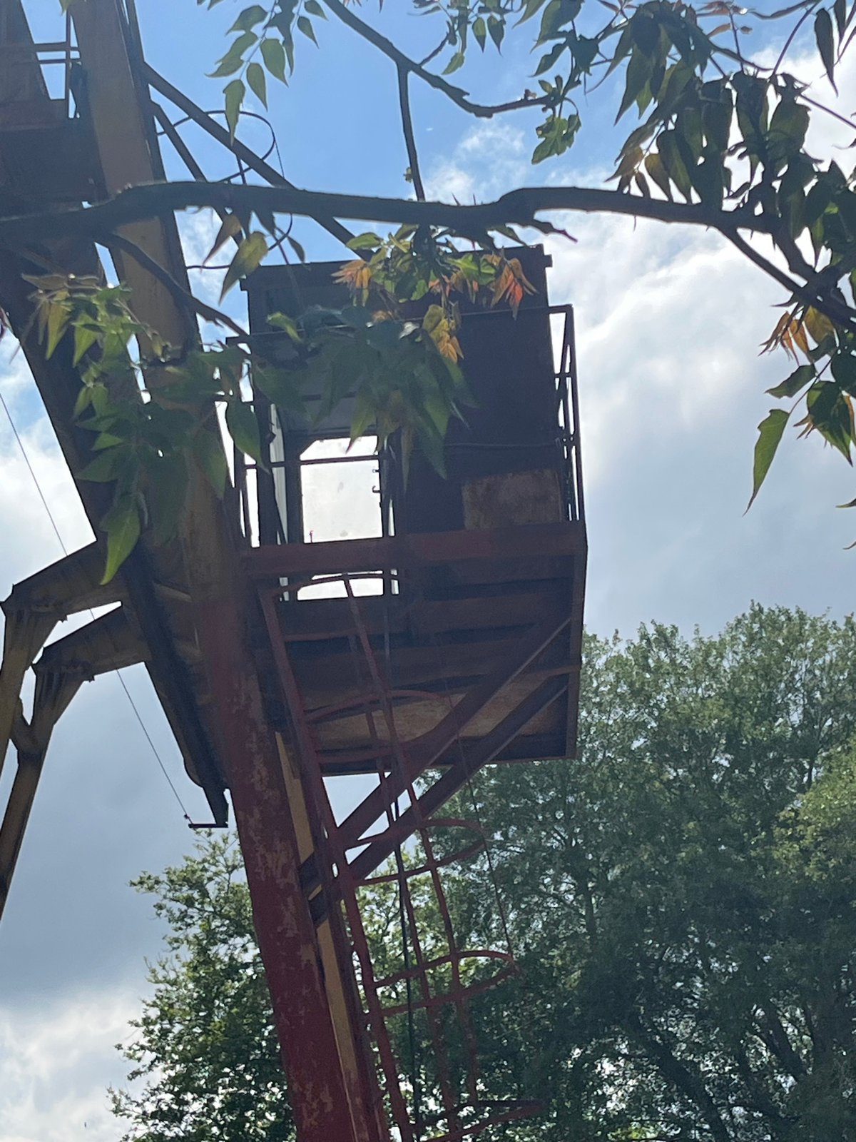 Person with poster tube spotted near abandoned structures in Burgas