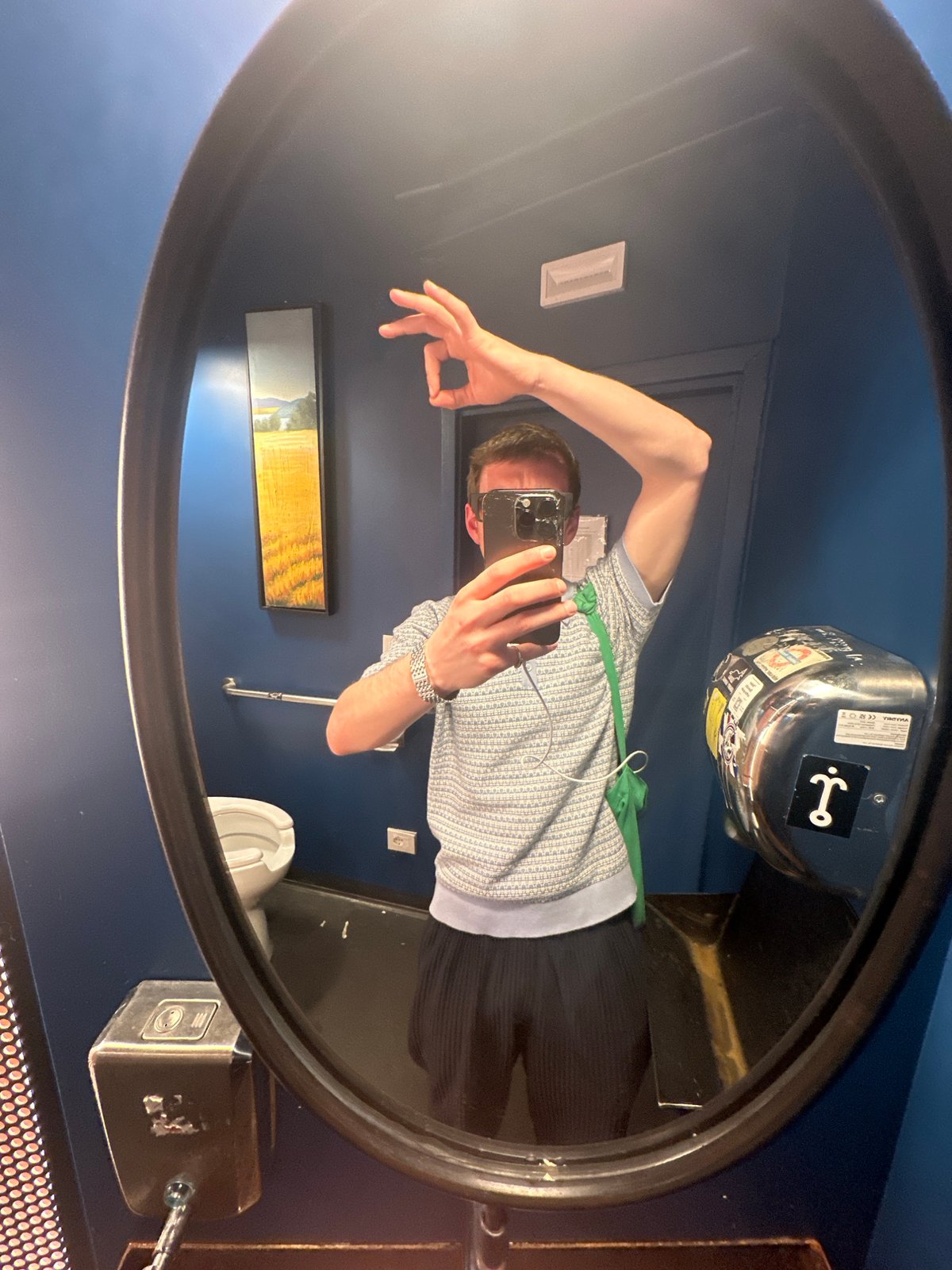 Florence evening captures: restroom selfies and bridge musician