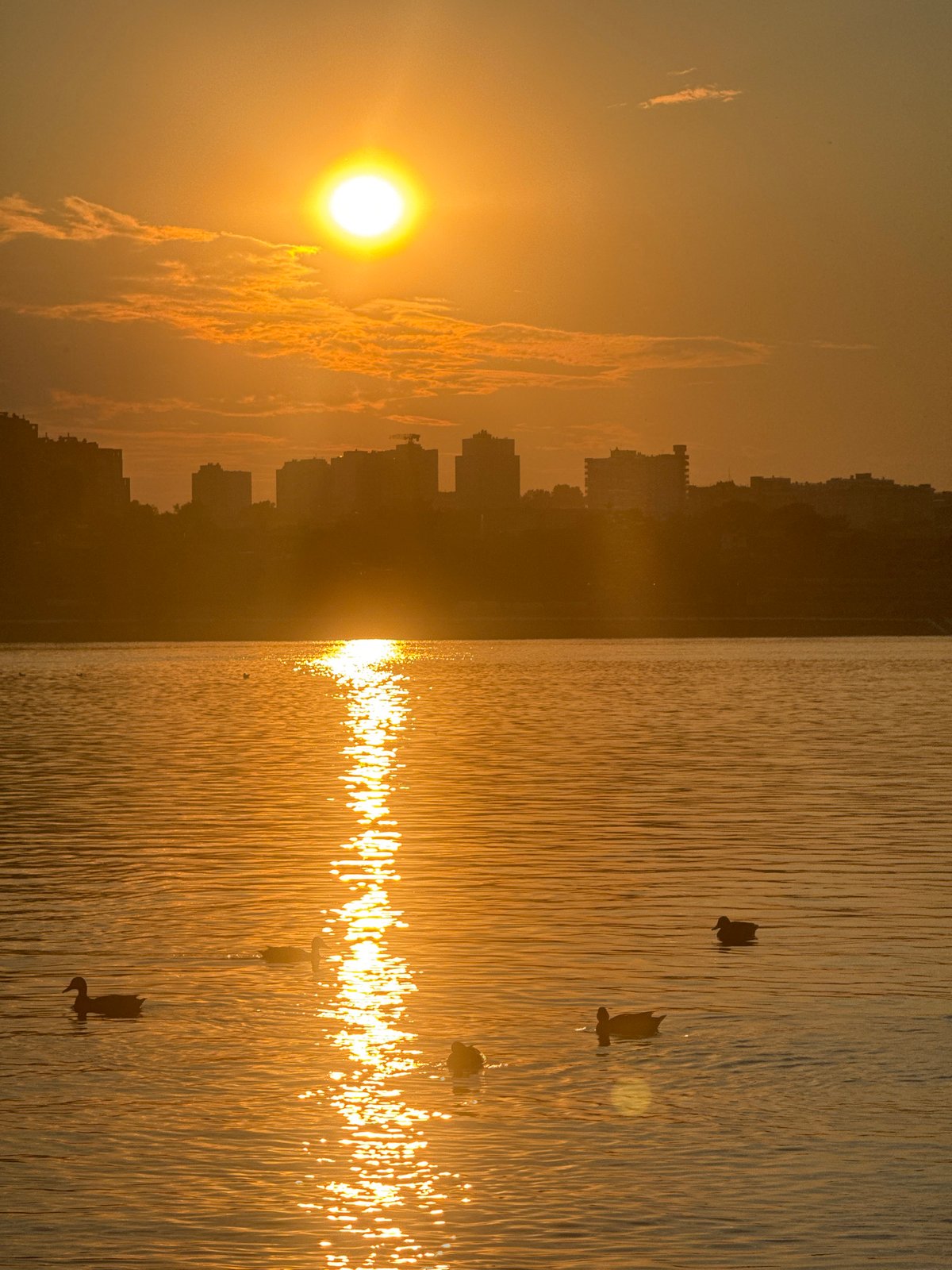 Golden hour along the Angara River in Irkutsk