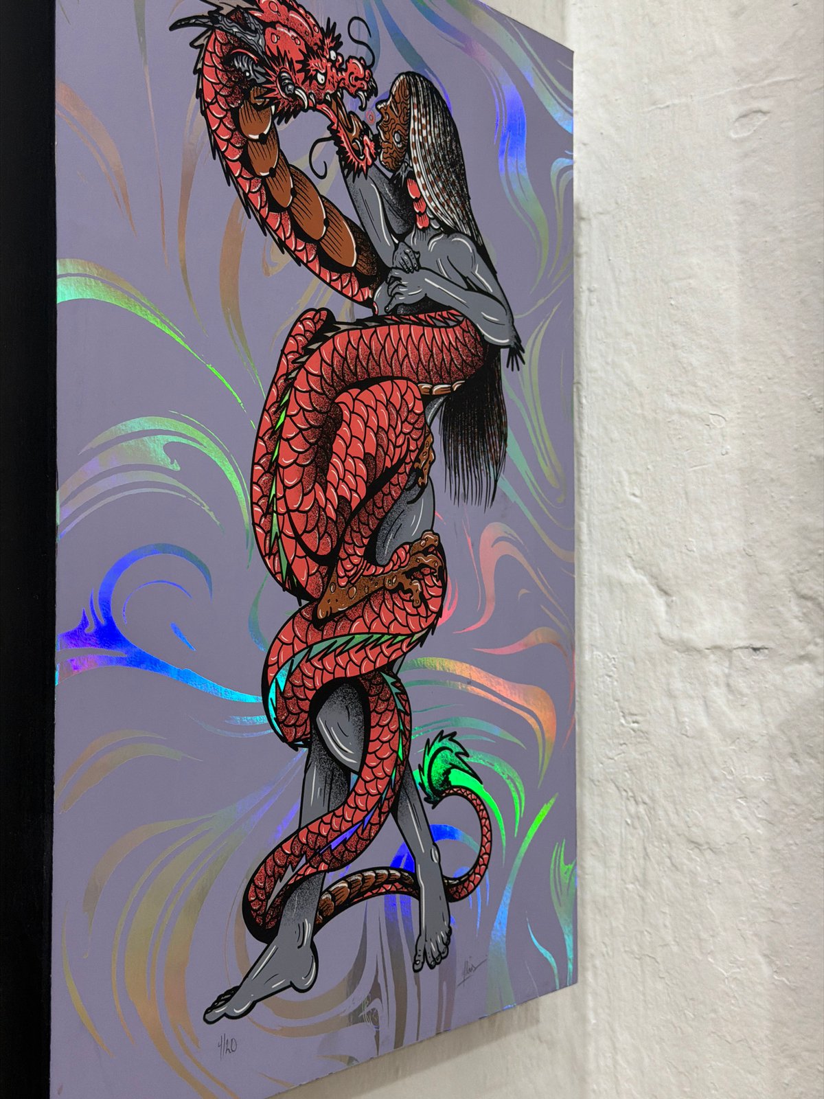 Mythological artwork featuring dragons and creatures documented in Oaxaca City