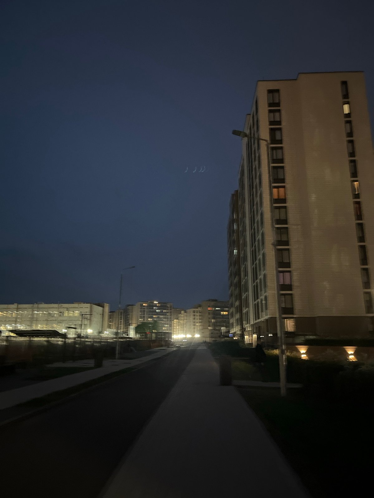 Nighttime cityscape documented in Saint Petersburg, Russia