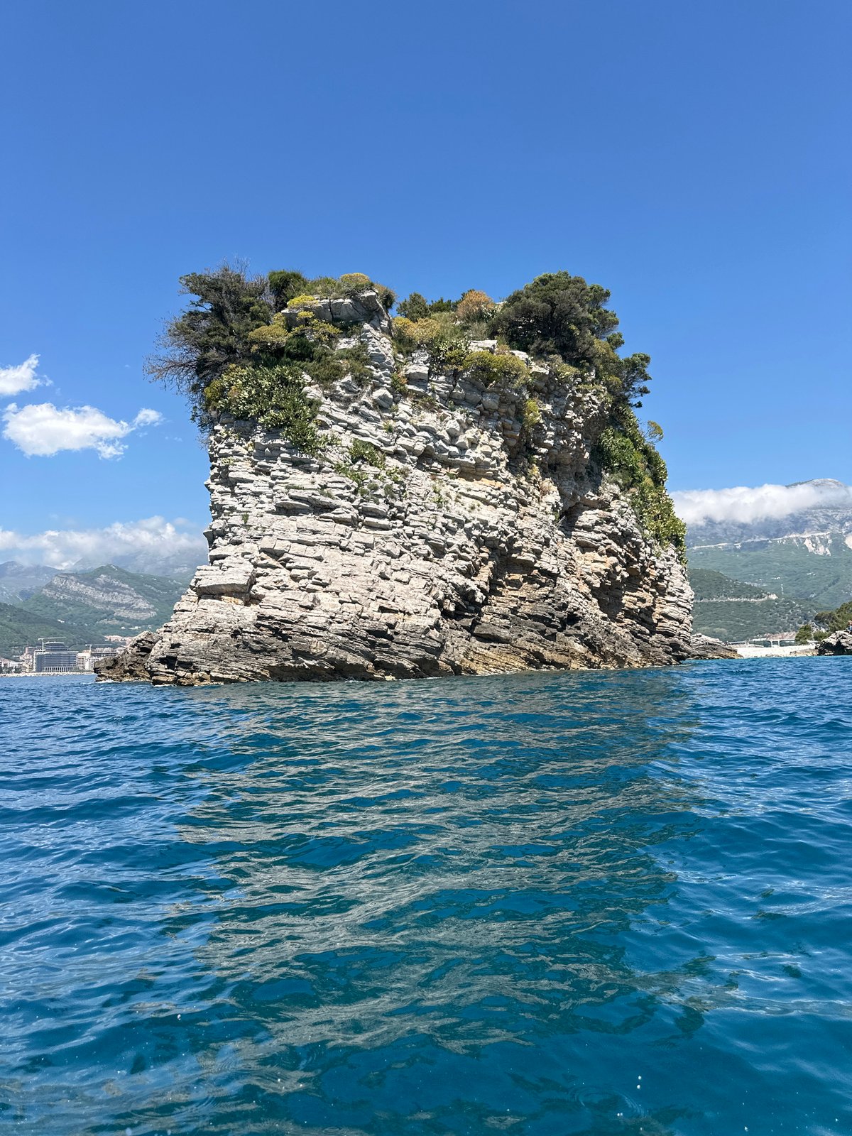 Sunday morning recreation captured along Budva's scenic Adriatic coastline