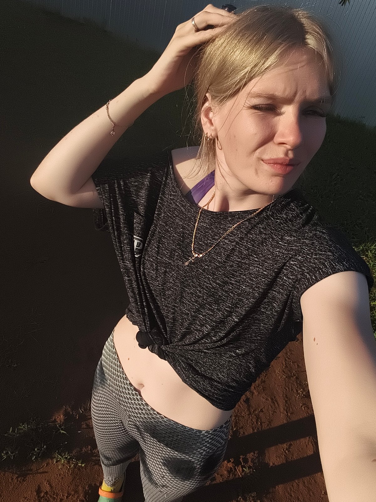Backyard hangout with a grill and selfies in rural Russia