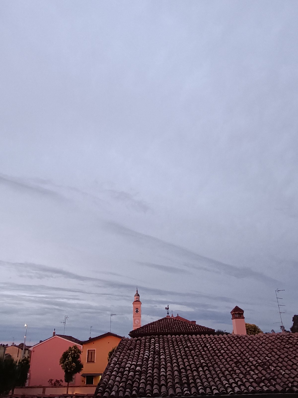 Evening scenes documented across Viadana rooftops and streets