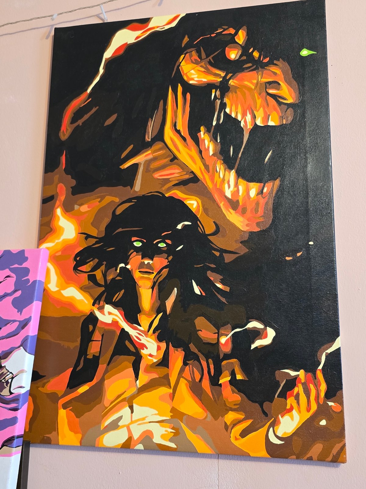 Art Collection Featuring Anime and Traditional Paintings Documented