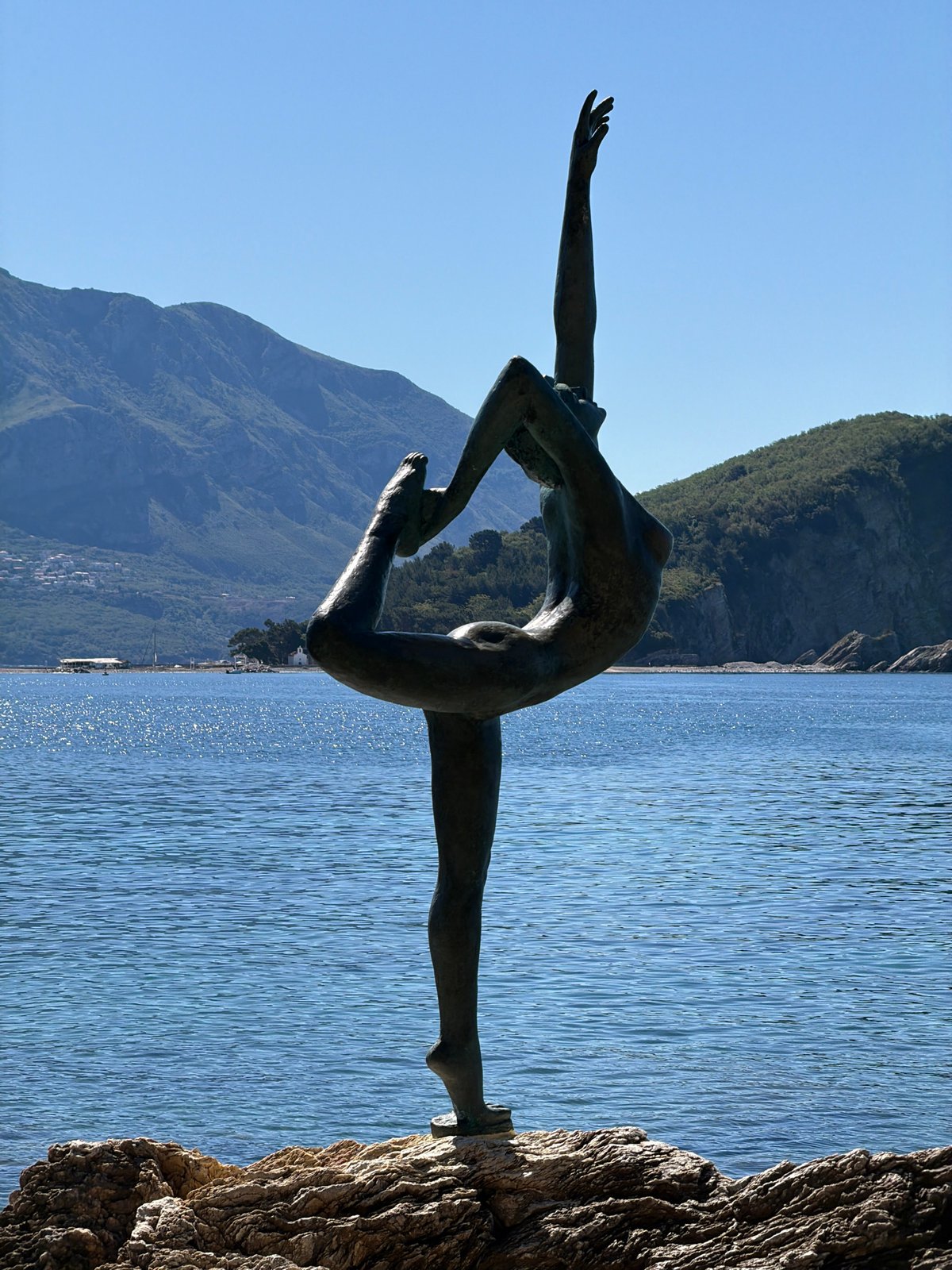 Morning tourism documented at Budva's coastal landmarks