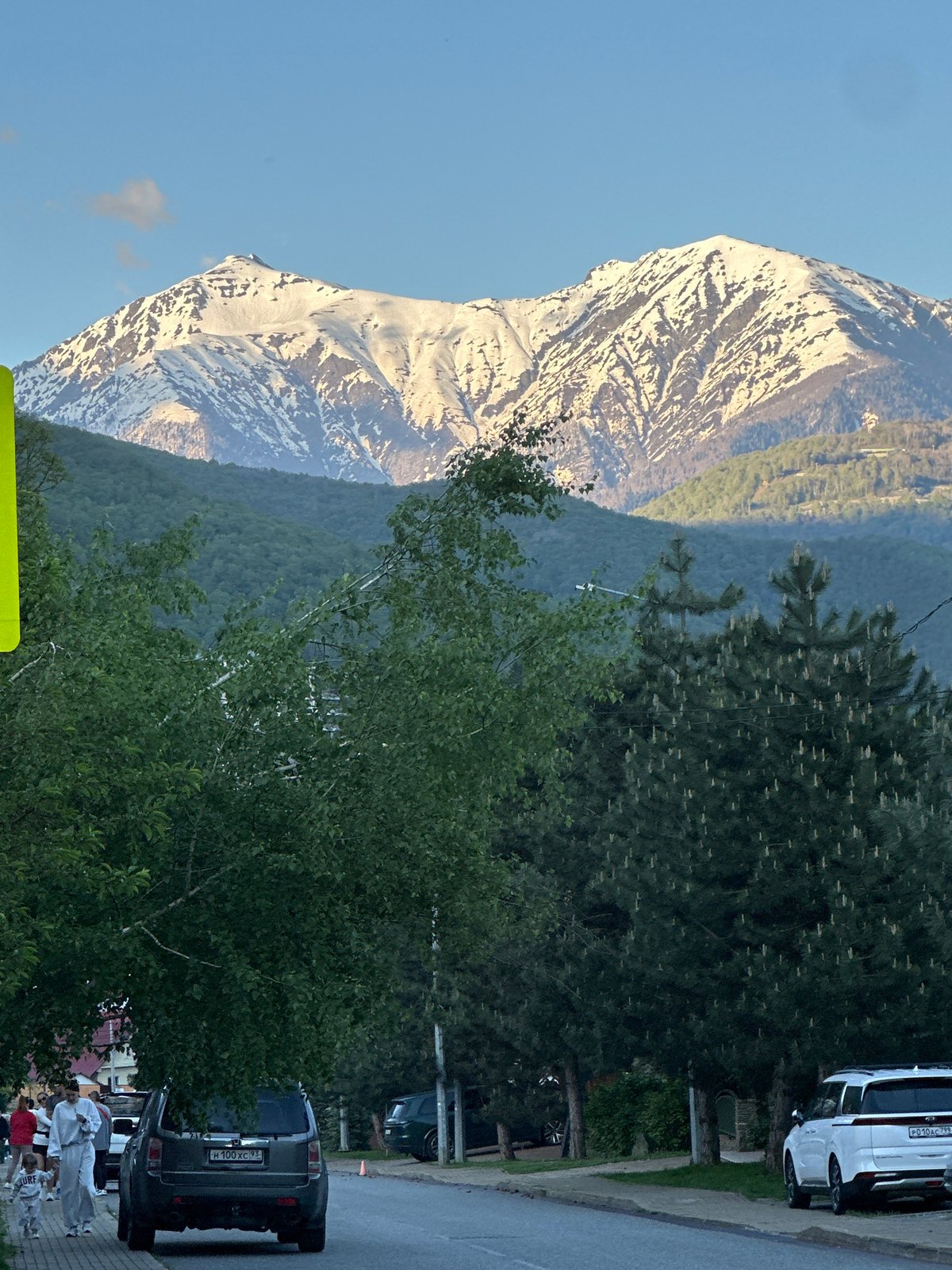 Spring afternoon scene captured in Krasnaya Polyana mountain resort