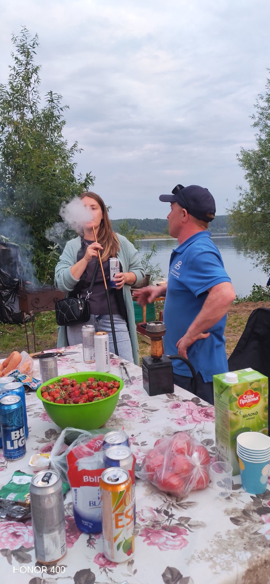 Summer riverside hangout in Noviy, Russia — grilling, swimming, camping.