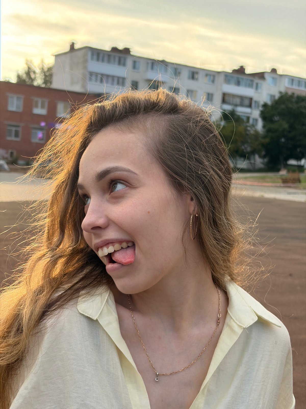 Golden hour hangout around a Noviy playground and neighborhood streets