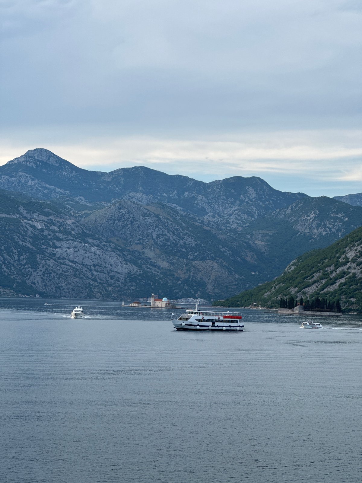 Bay of Kotor ferry crossing at Lepetane on a quiet afternoon