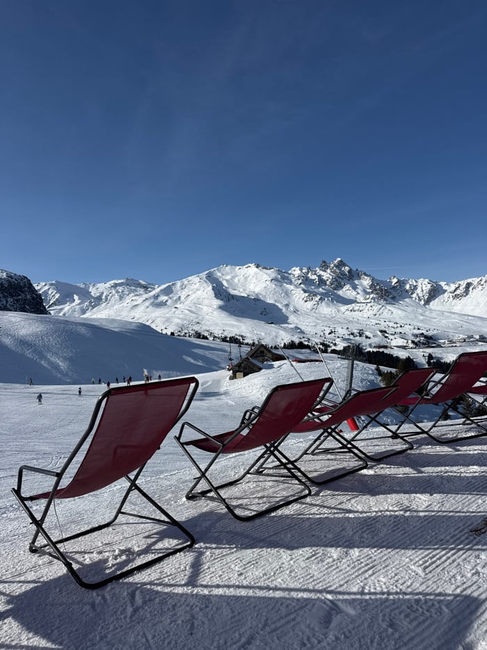 Skier photographed at Courchevel resort under clear skies