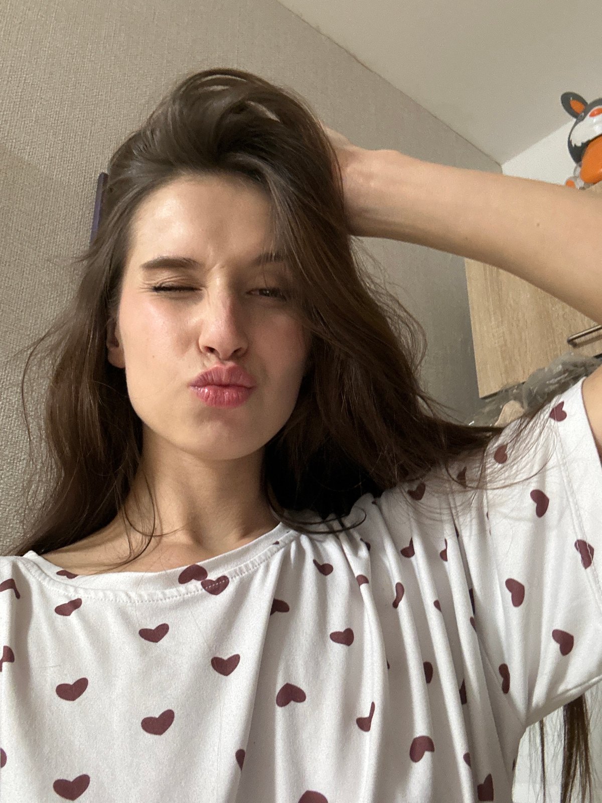 Woman relaxes at home in Yekaterinburg apartment