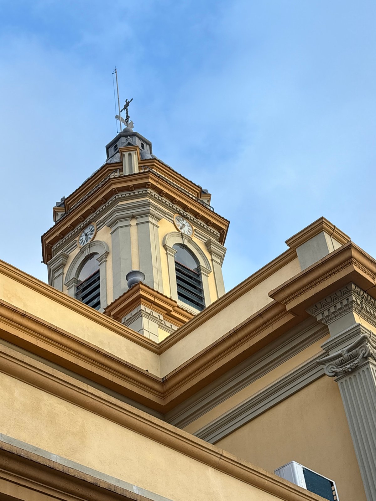 São Paulo's historic church facades shot up close on a July afternoon