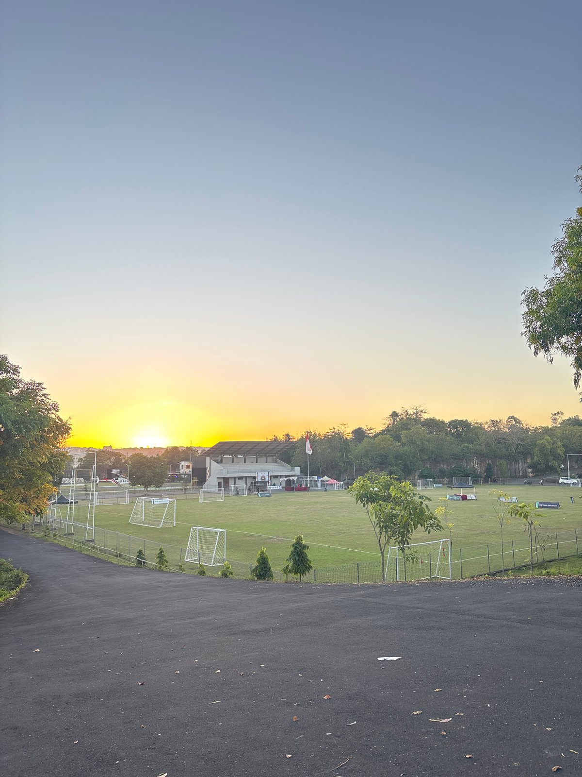 Soccer field observed at sunset in Kuta Selatan