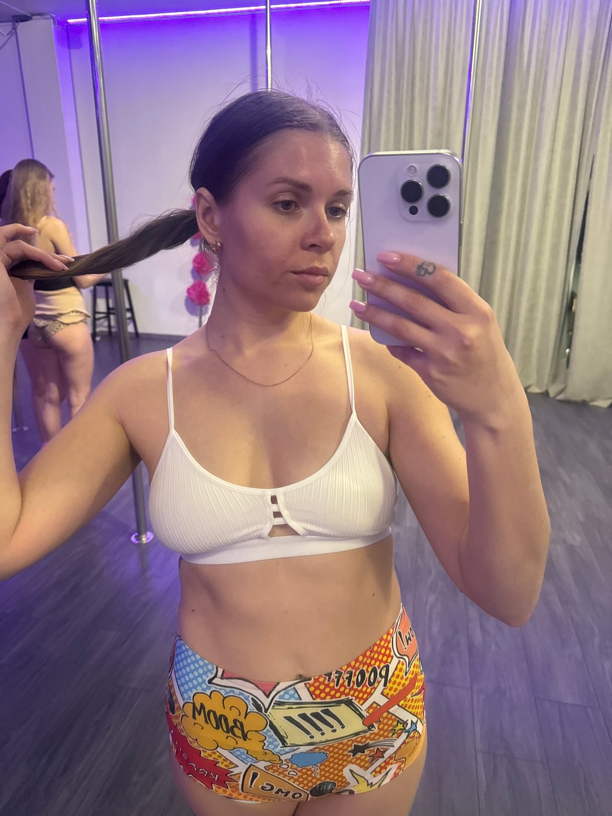 Pole dancing studio session documented in Batumi, Georgia