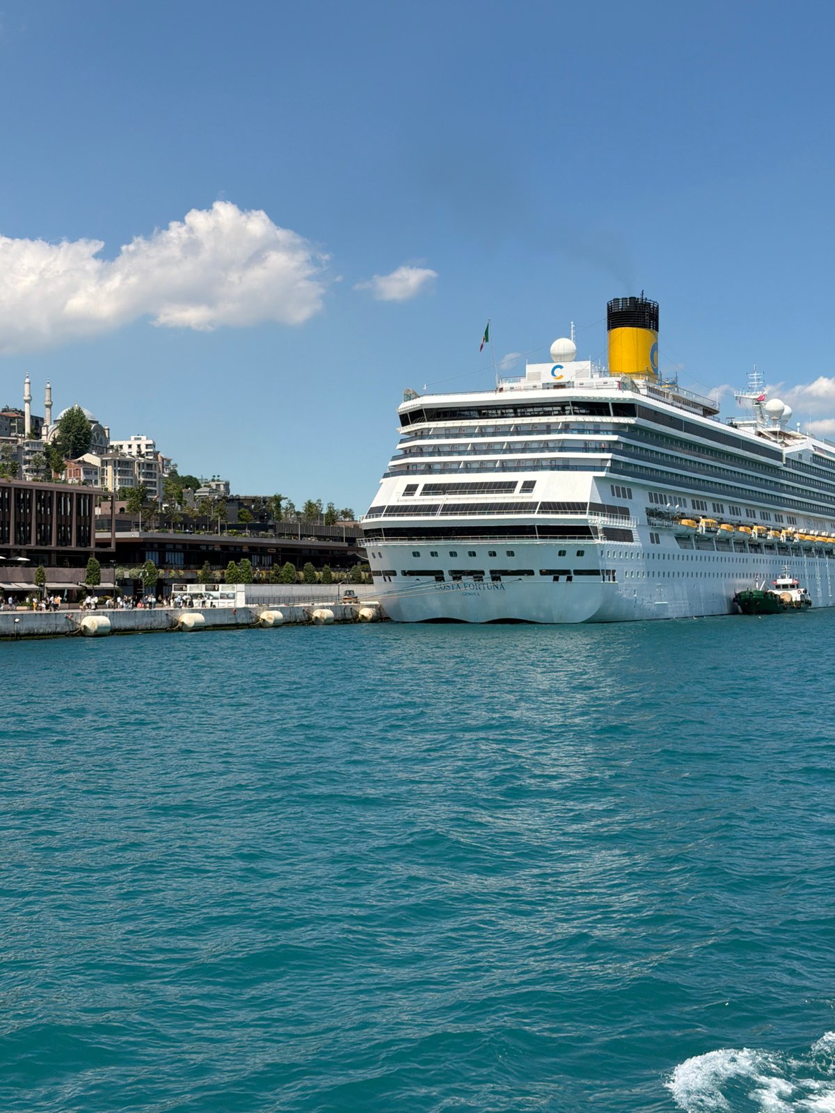Costa Fortuna cruise ship docked in Istanbul's Bosphorus Strait