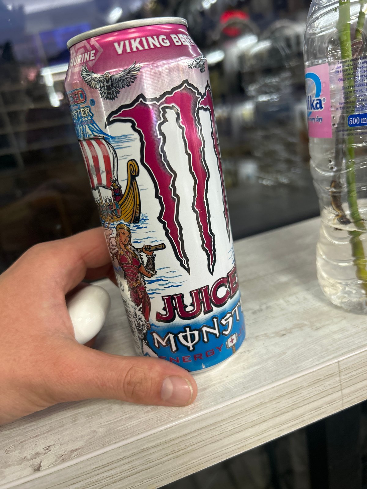Viking-themed Monster Energy drink spotted in Sofia, Bulgaria