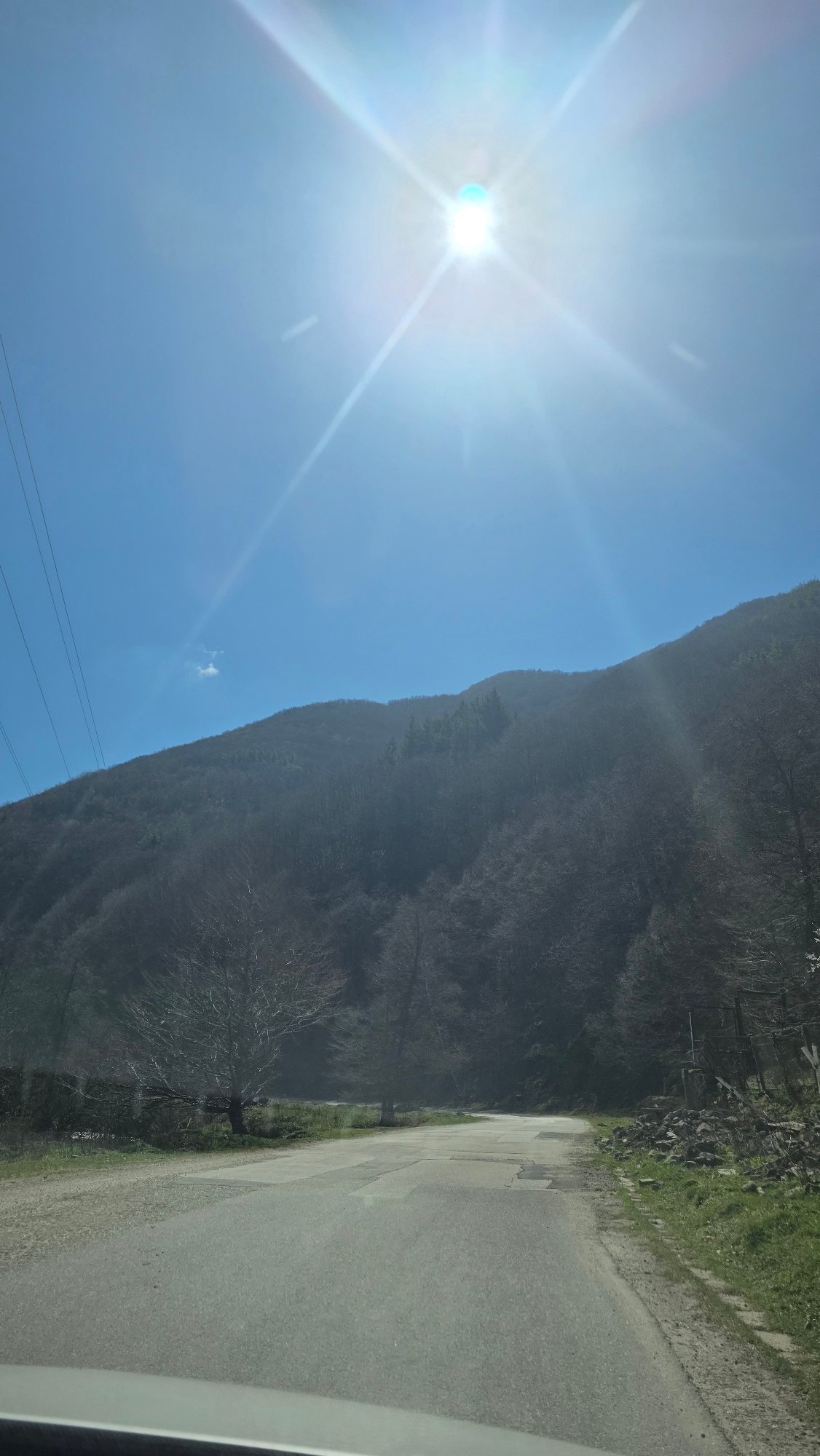 Sunny mountain landscape documented in Blagoevgrad, Bulgaria