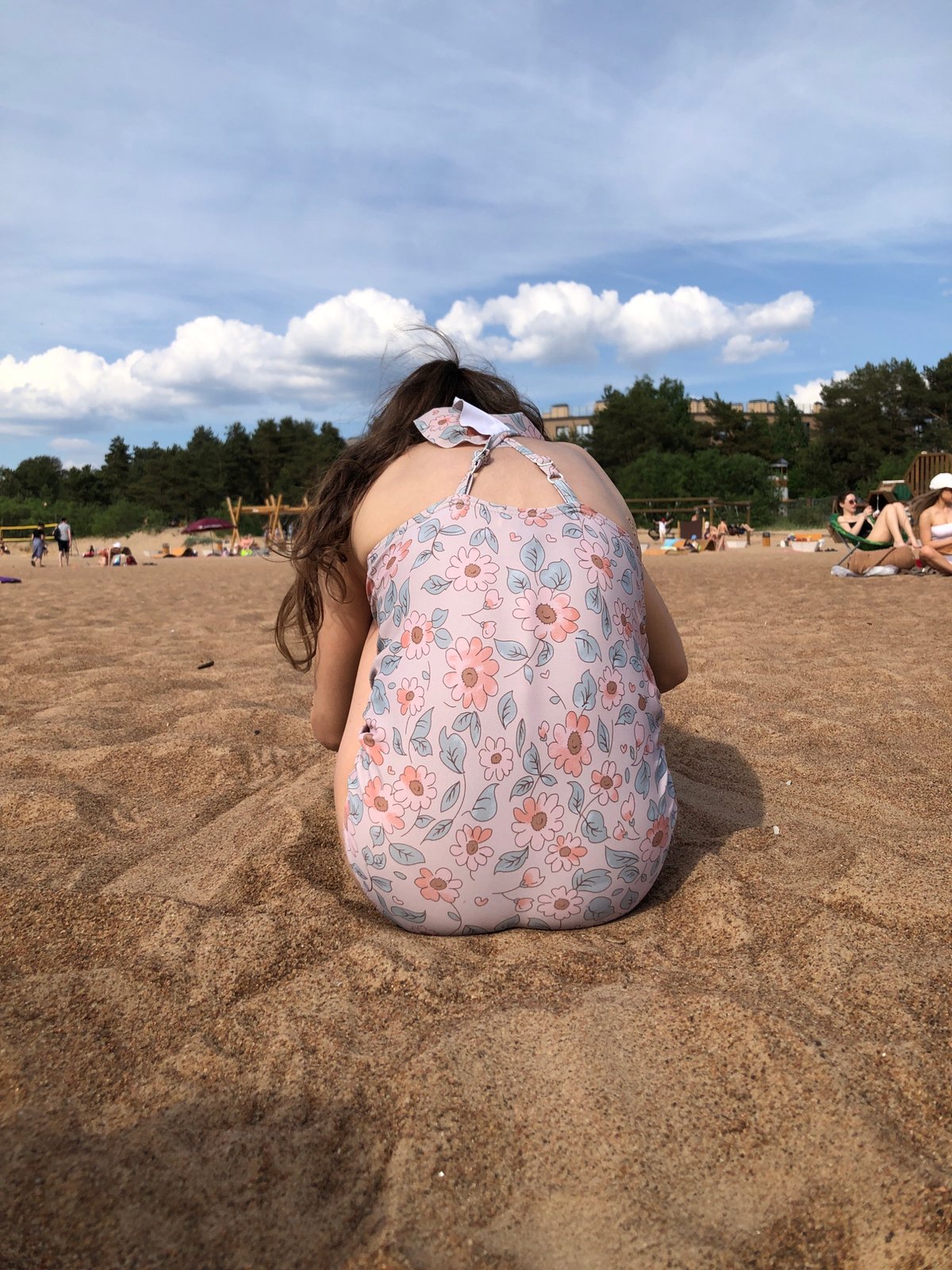 Summer beach day unfolds at Sestroretsk, Russia