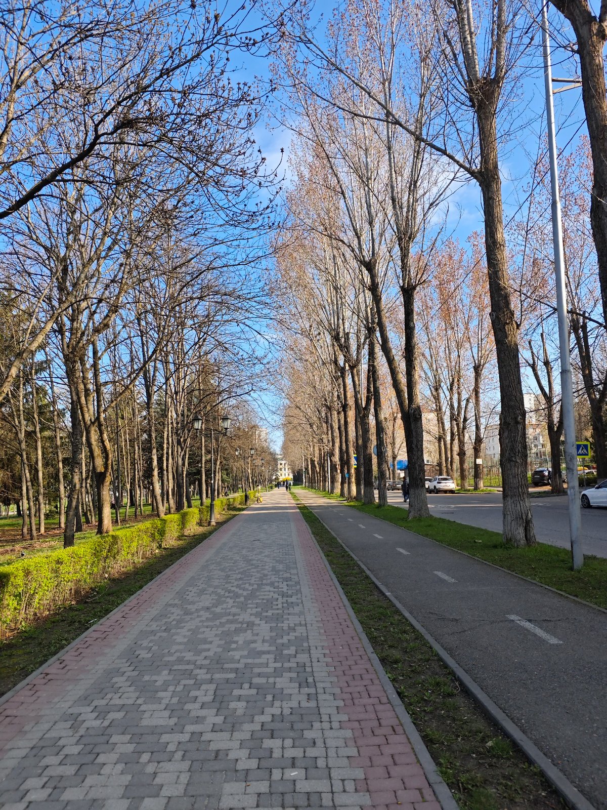 Morning street scenes documented in Pyatigorsk, Russia