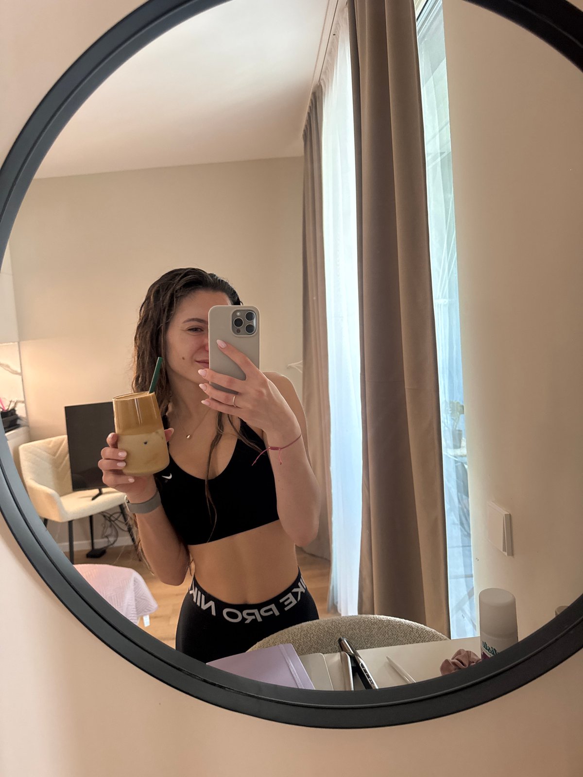 Morning selfie and coffee documented in Sofia