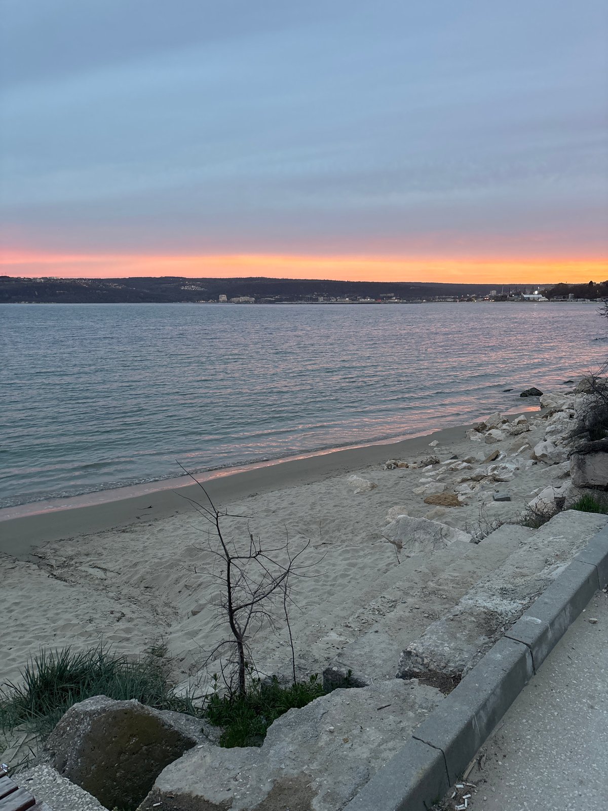 Coastal sunset captured in Varna, Bulgaria