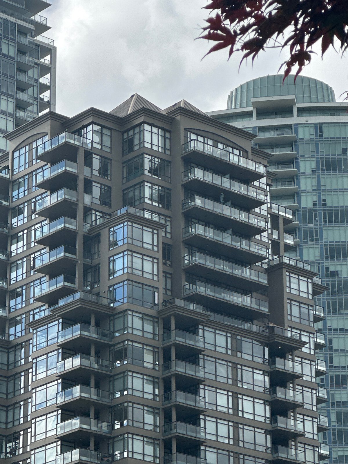 Evening urban documentation captures Burnaby cityscape and transit