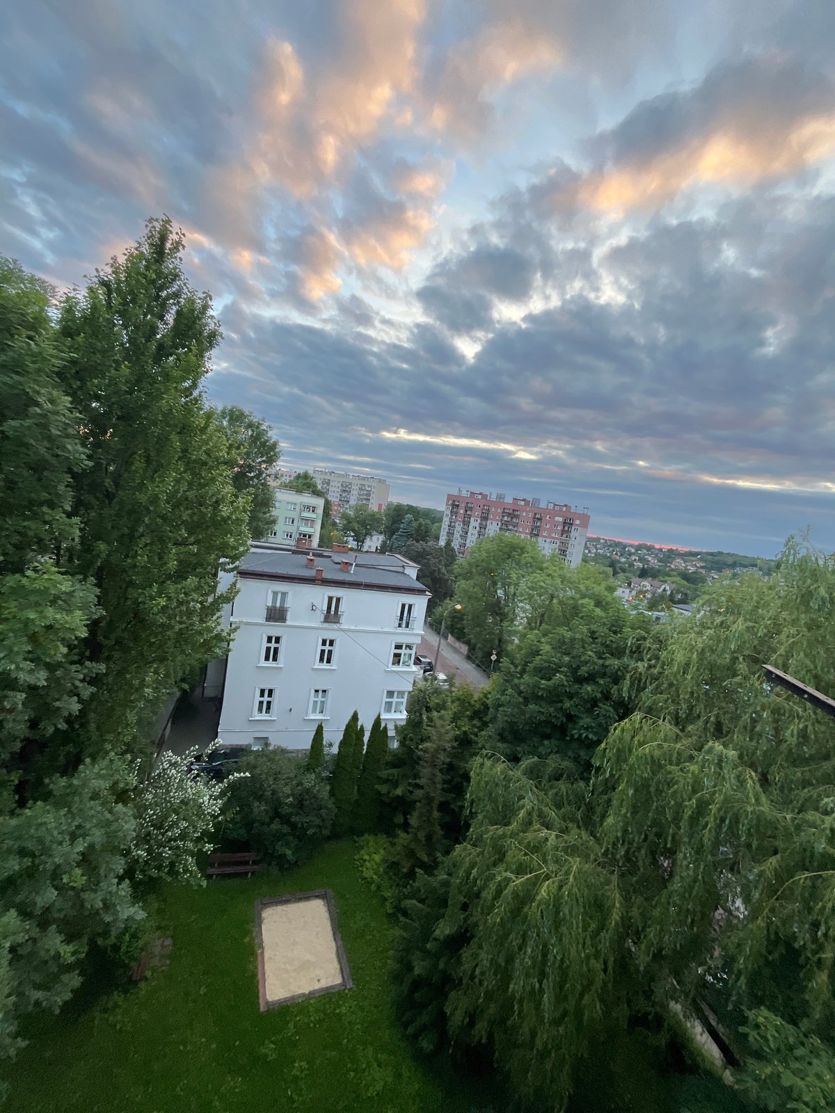 Golden hour over a hillside city, multiple angles