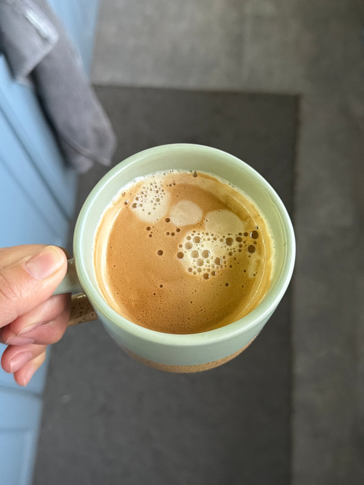 Early morning coffee moment captured in Pleven, Bulgaria