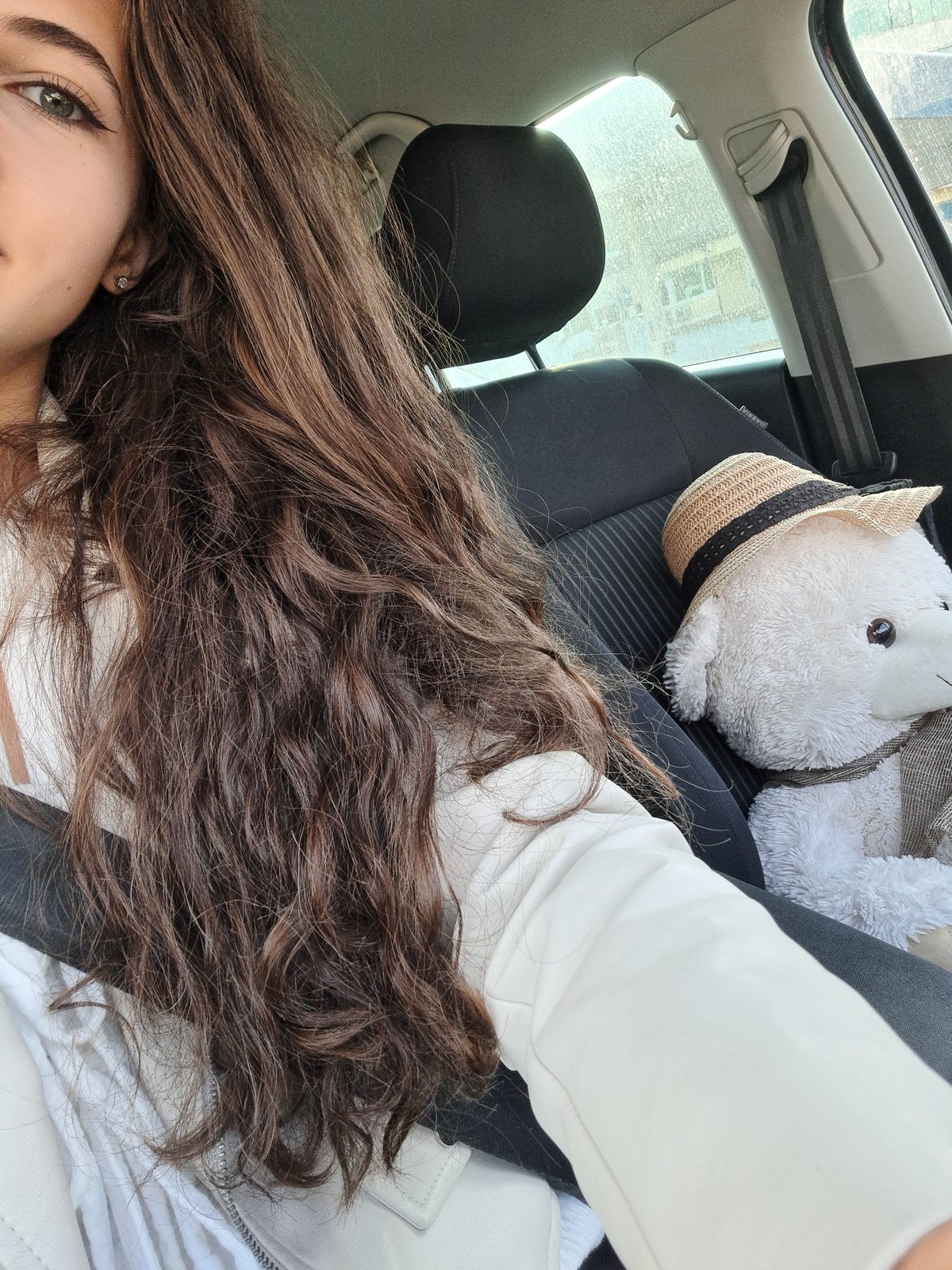 Woman passenger observed in morning traffic in Lozen, Bulgaria