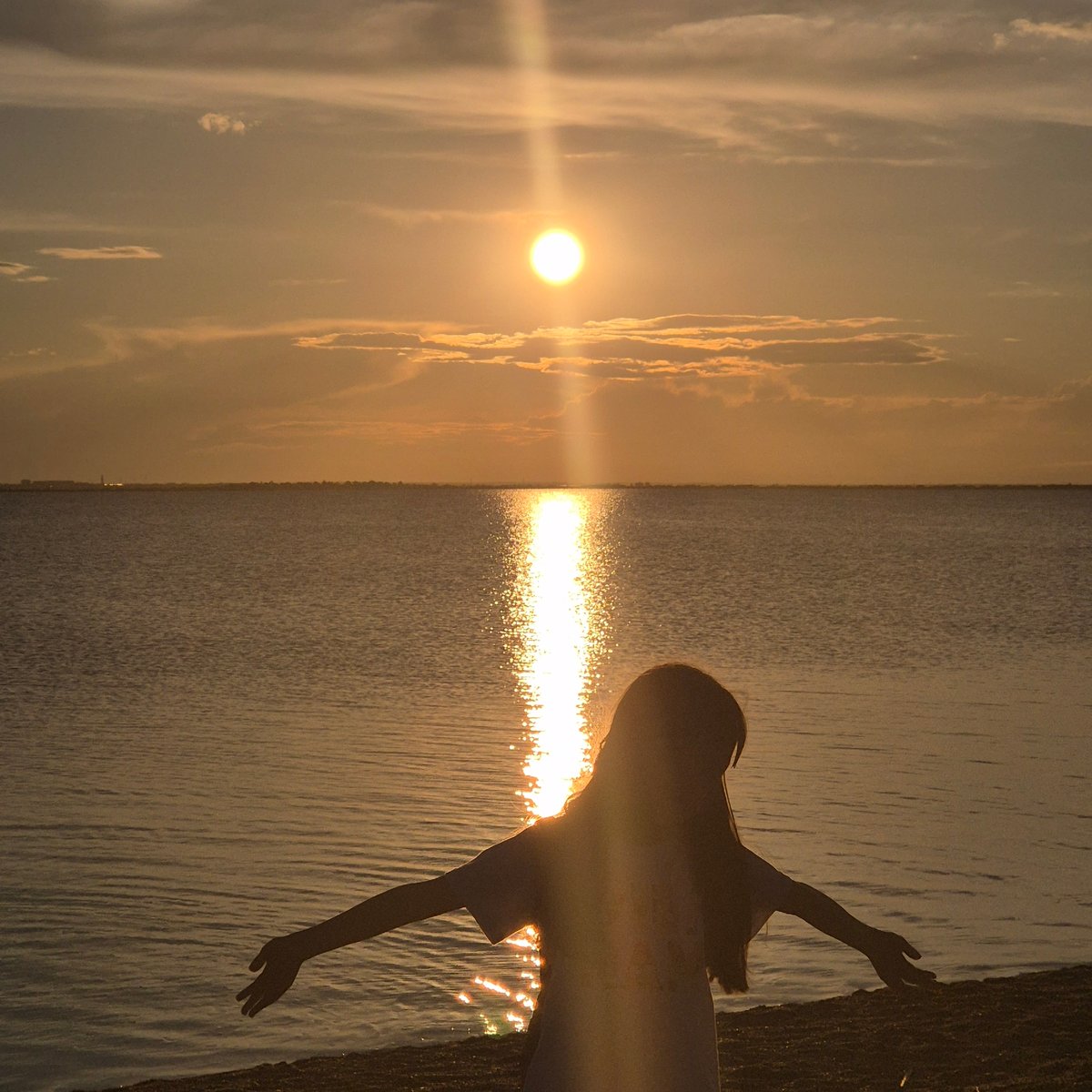 Sunset lakeside moment in Kokshetau, Kazakhstan