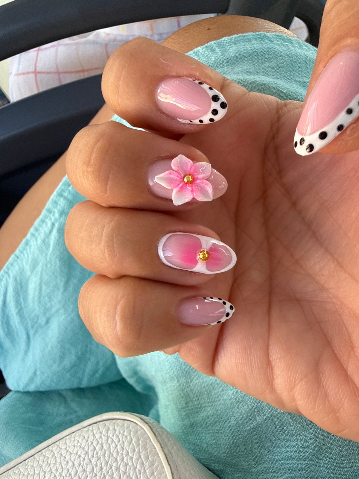 Detailed nail art shots on a bus in Varna