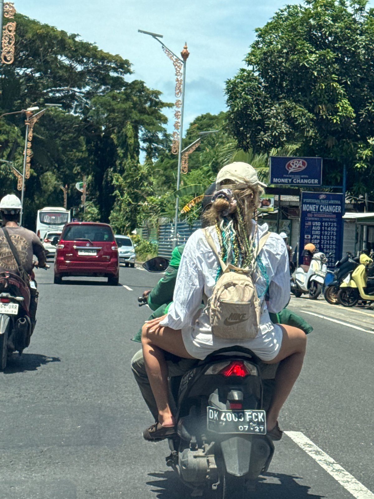 Early morning traffic observed in Nusa Dua, Indonesia