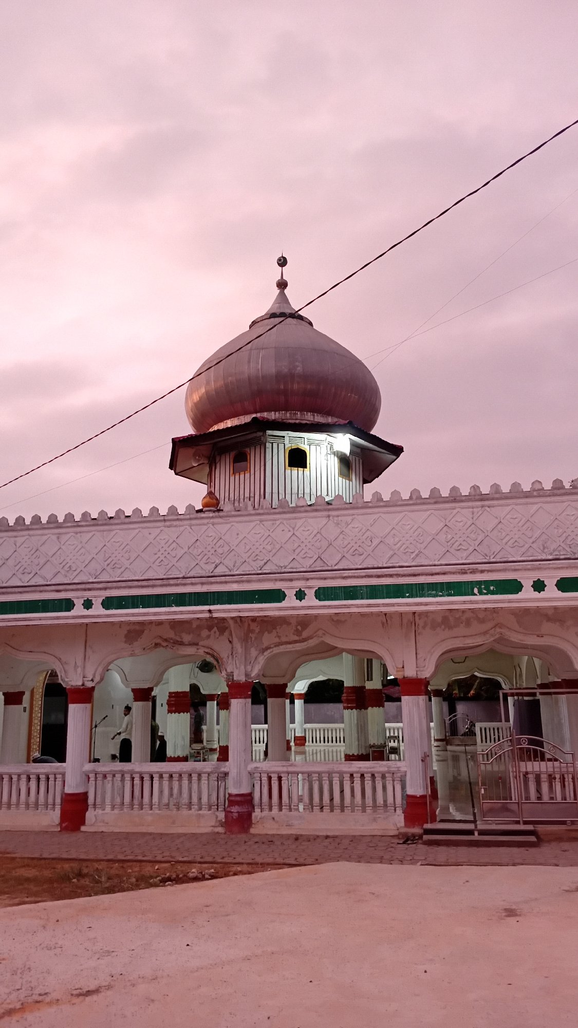 Mosque and dusk sky in Lhokseumawe, Indonesia