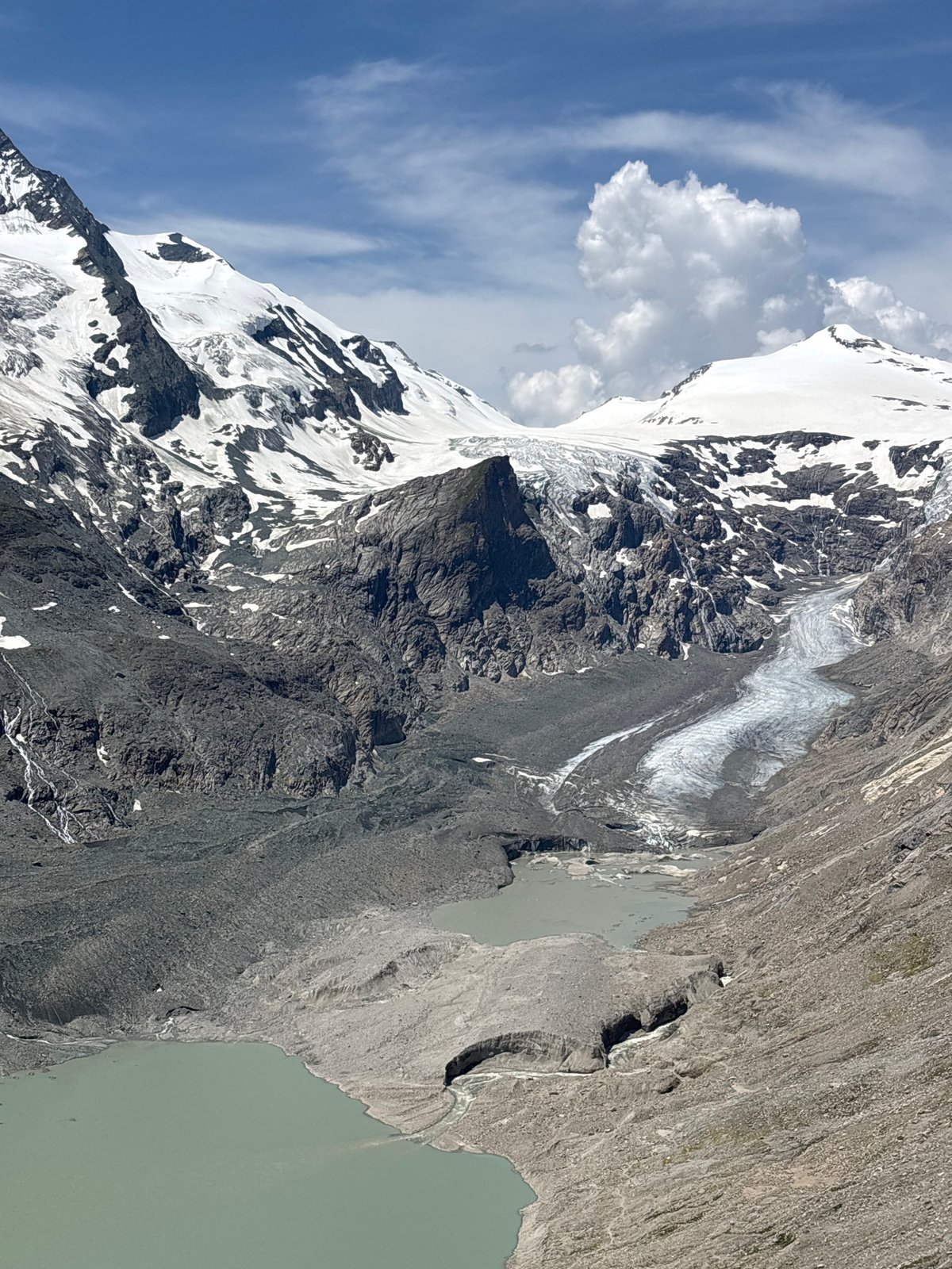 Summer visit to Großglockner's alpine lake viewpoint