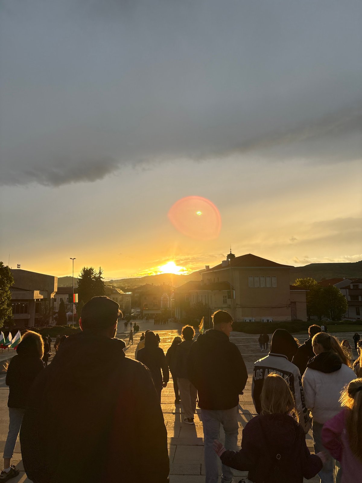 Public gathering at Bulgaria memorial complex draws crowds at sunset