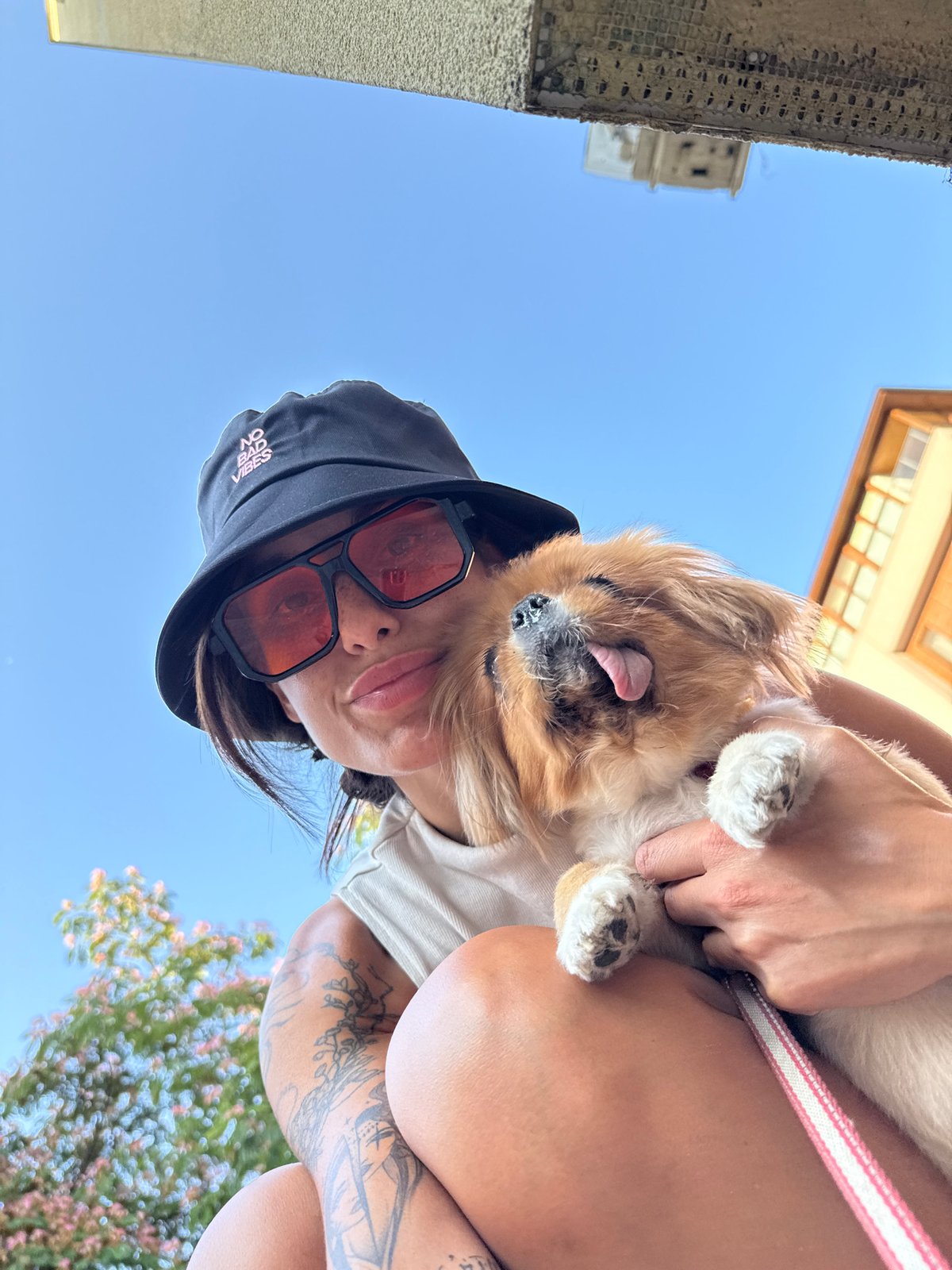 Dog walk and selfies in a Pleven park, summer afternoon