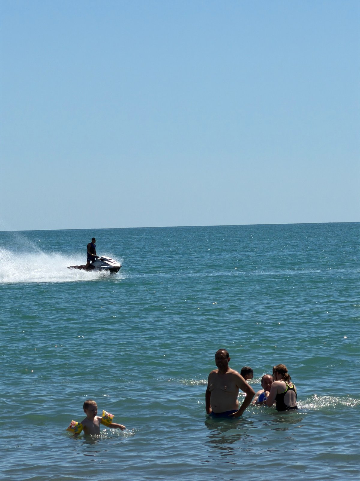 Busy summer morning on the Black Sea coast in Burgas