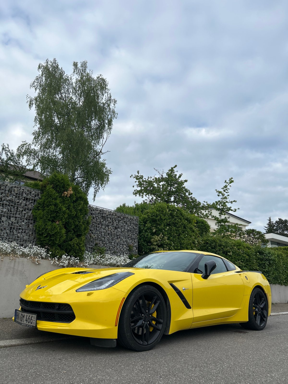 Yellow Corvette and glass balloon ornaments spotted in Heilbronn