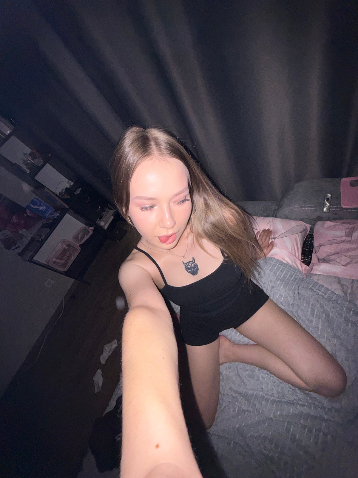 Woman resting in residential room in Chaikovsky, Russia