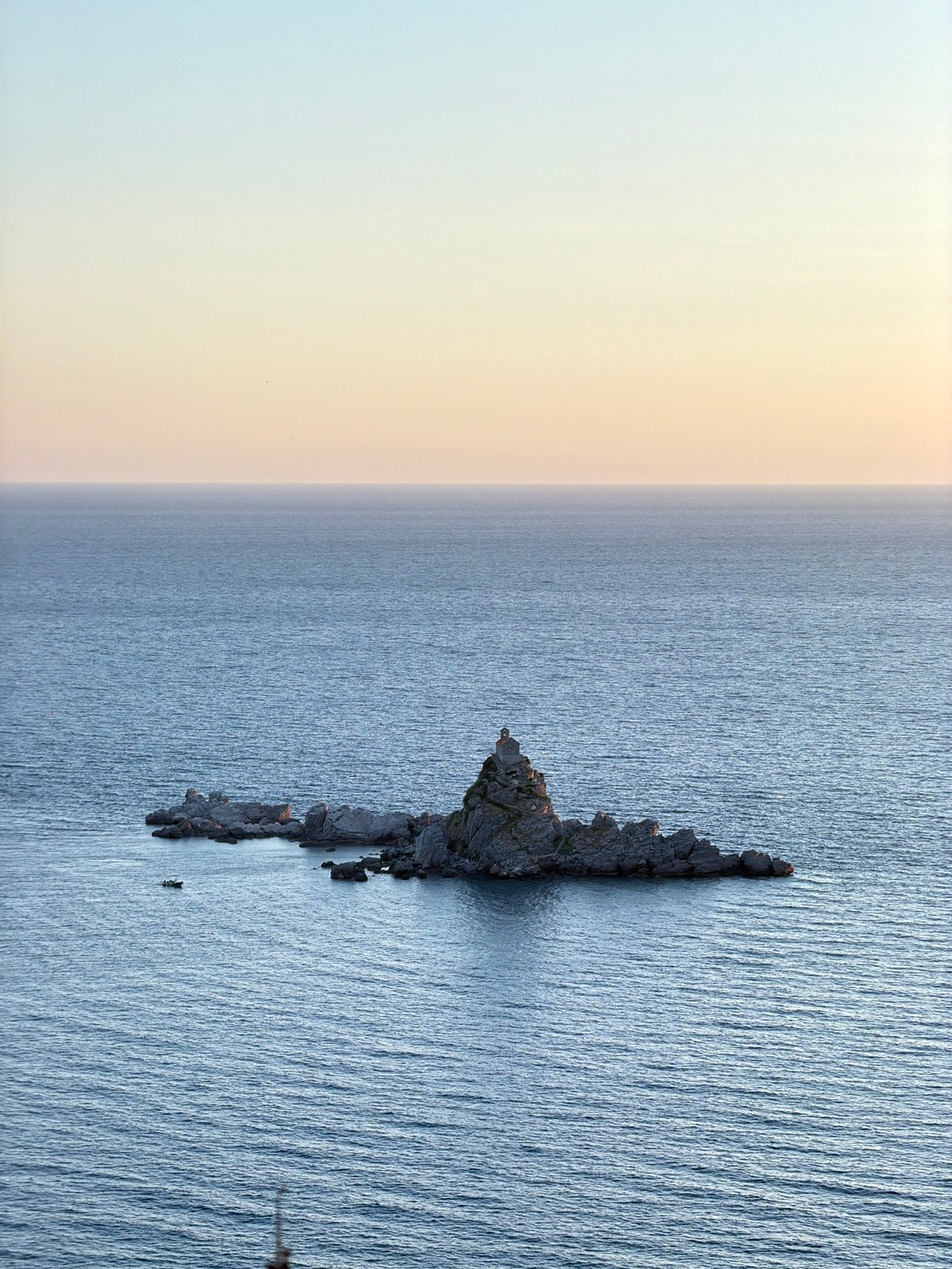 Sunset seascapes and dog observed in Petrovac, Montenegro