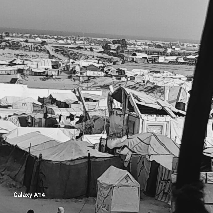 Extensive refugee camp documented in Khan Yunis, Palestinian Territory
