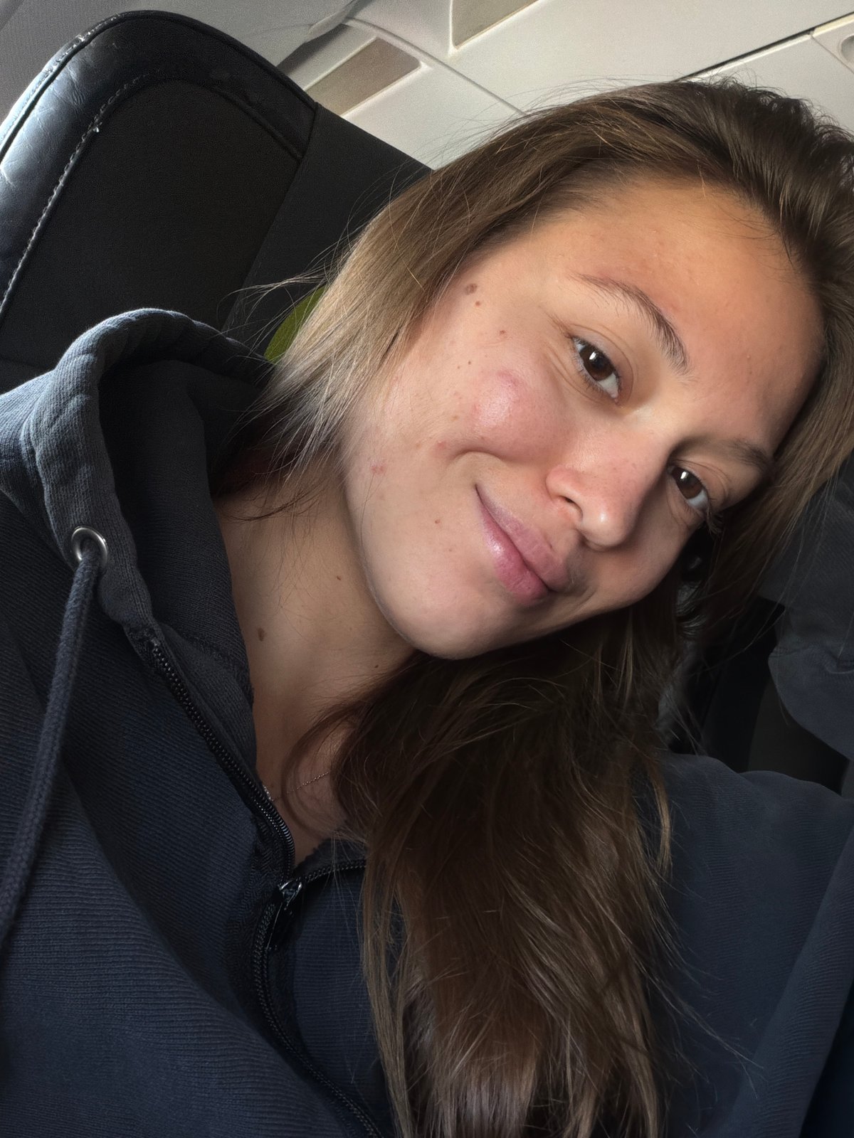 Woman takes selfie aboard aircraft near Irkutsk