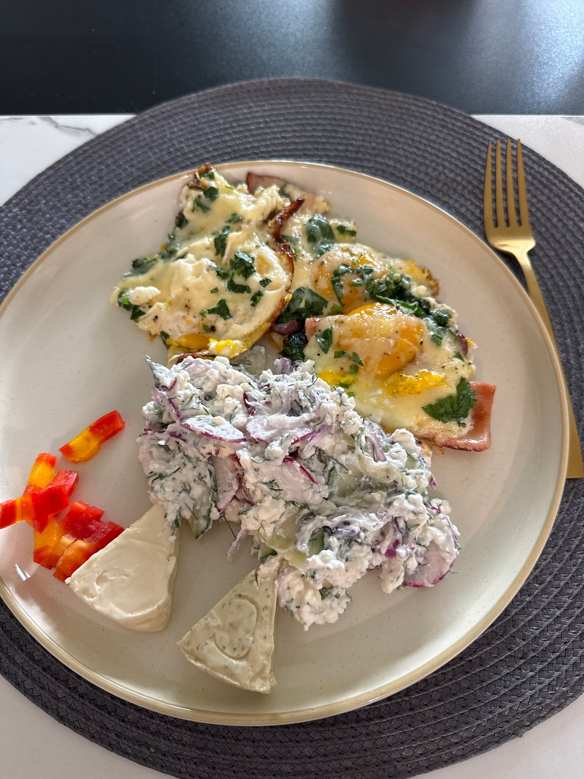 Fourth of July at home: food, flowers, and a very relaxed dog