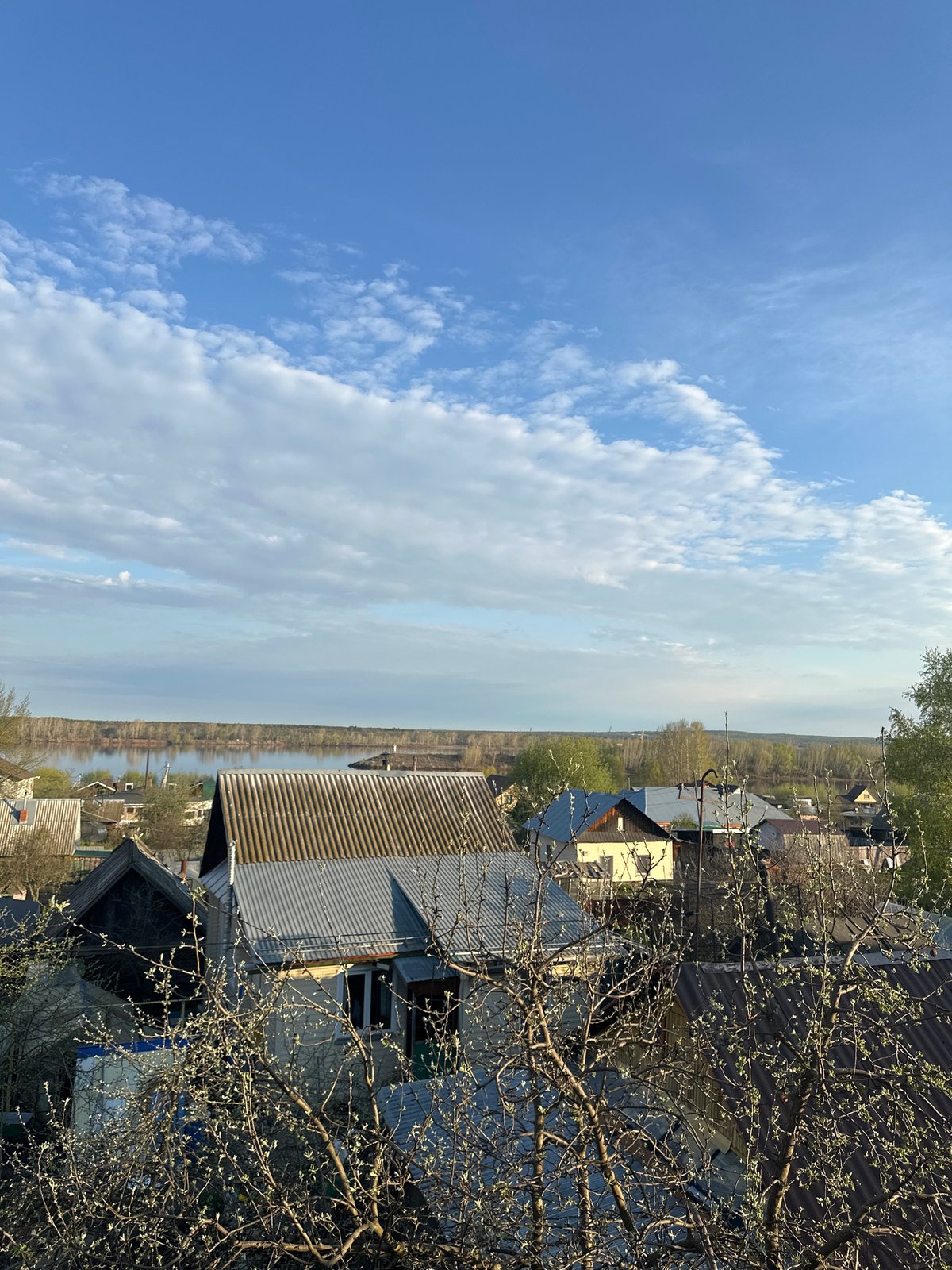 Residential landscape photographed in Chaikovsky, Russia early morning