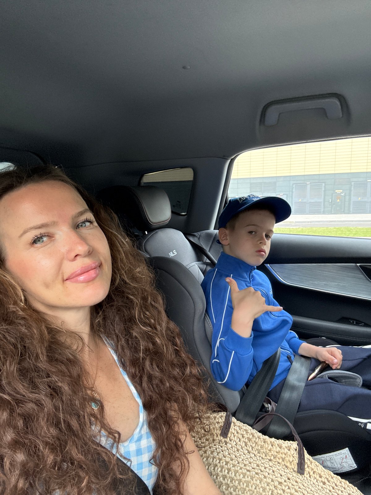Selfie from inside a car somewhere in Moscow