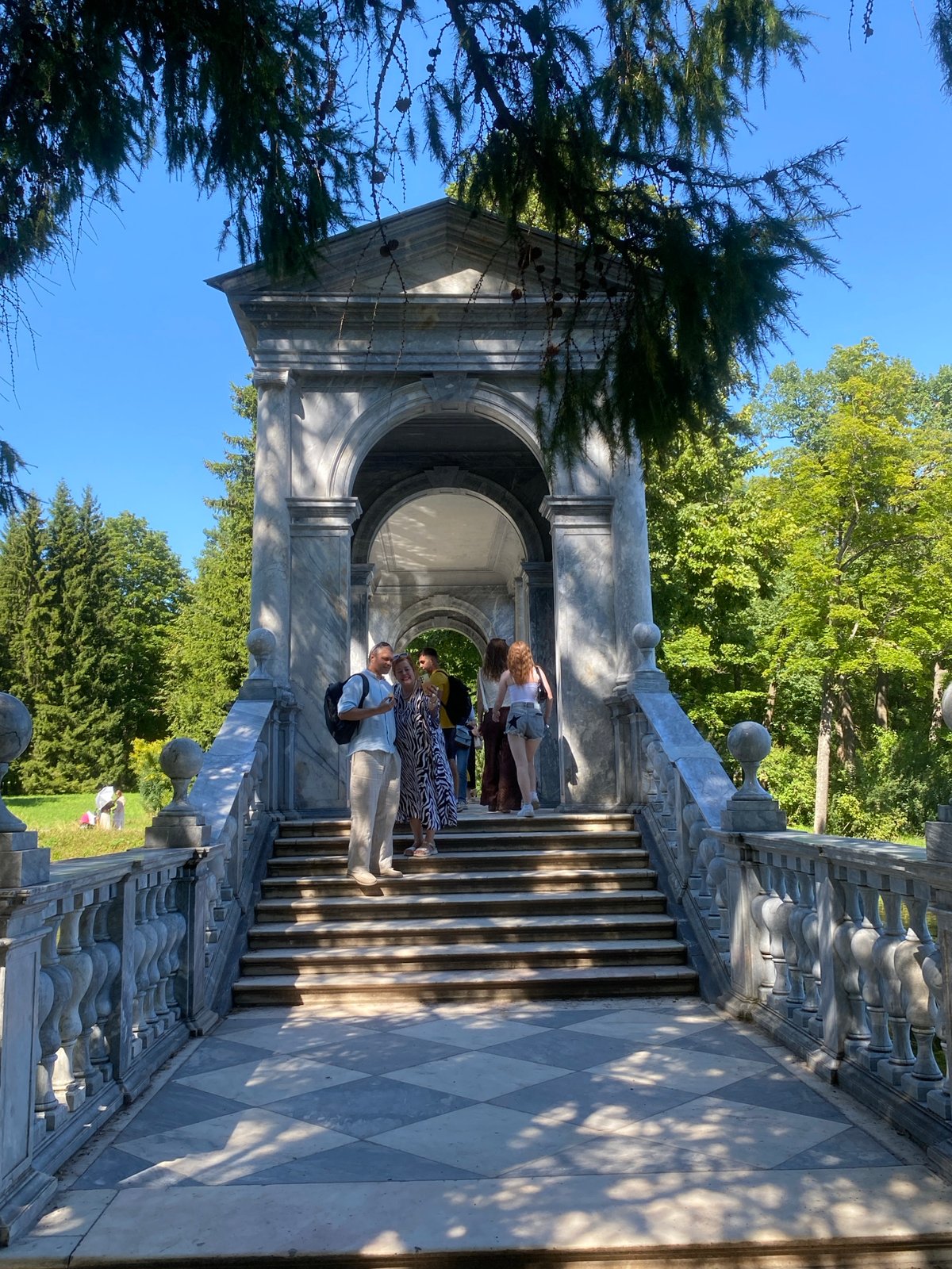 Summer afternoon at Catherine Park's neoclassical monuments, Pushkin