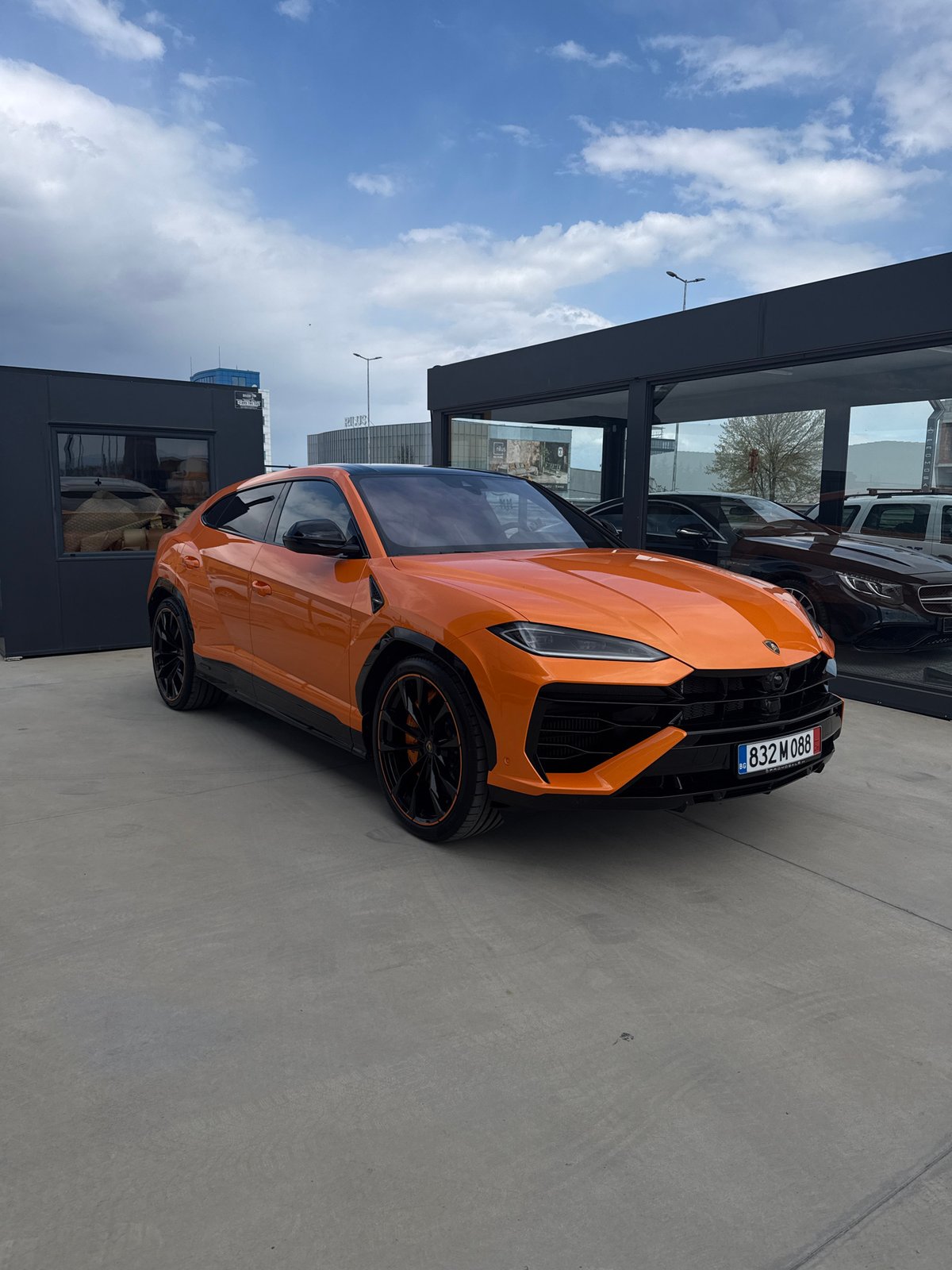 Orange Lamborghini Urus spotted parked in Plovdiv, Bulgaria