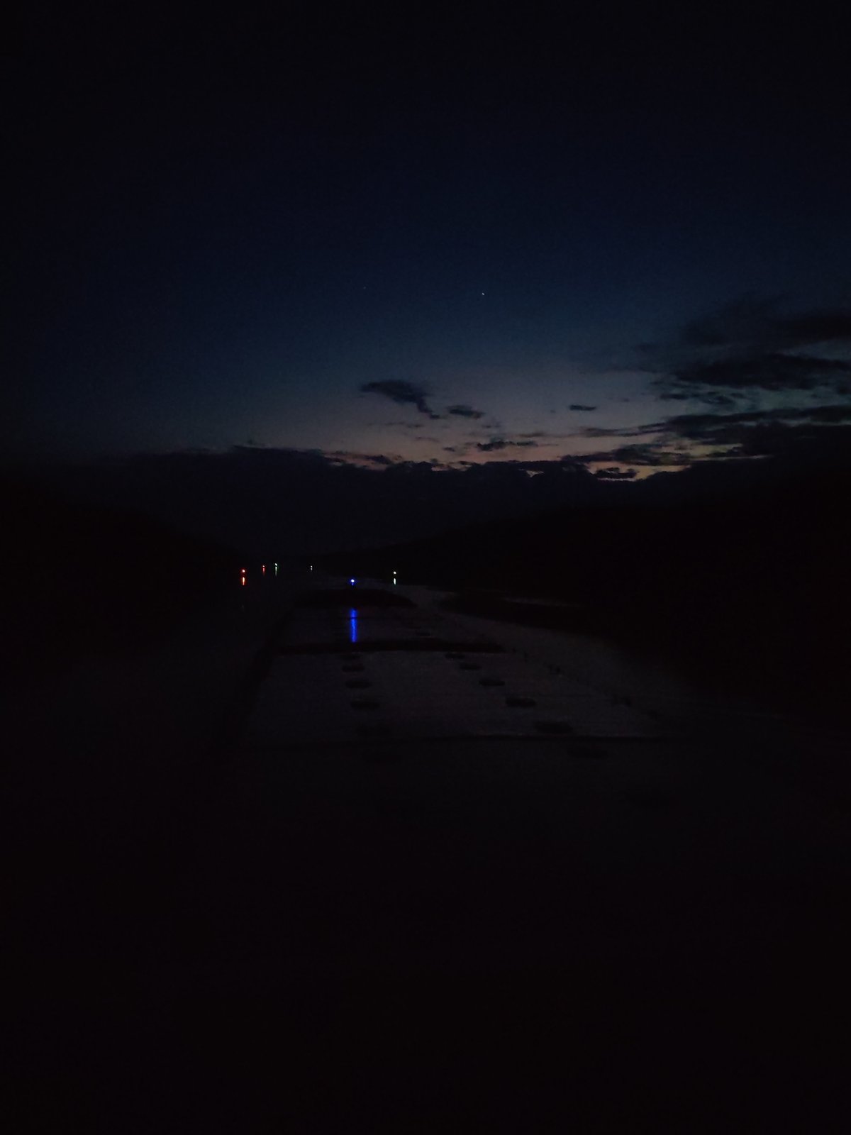 Nighttime road scene documented in Aleksandrovskoye, Russia
