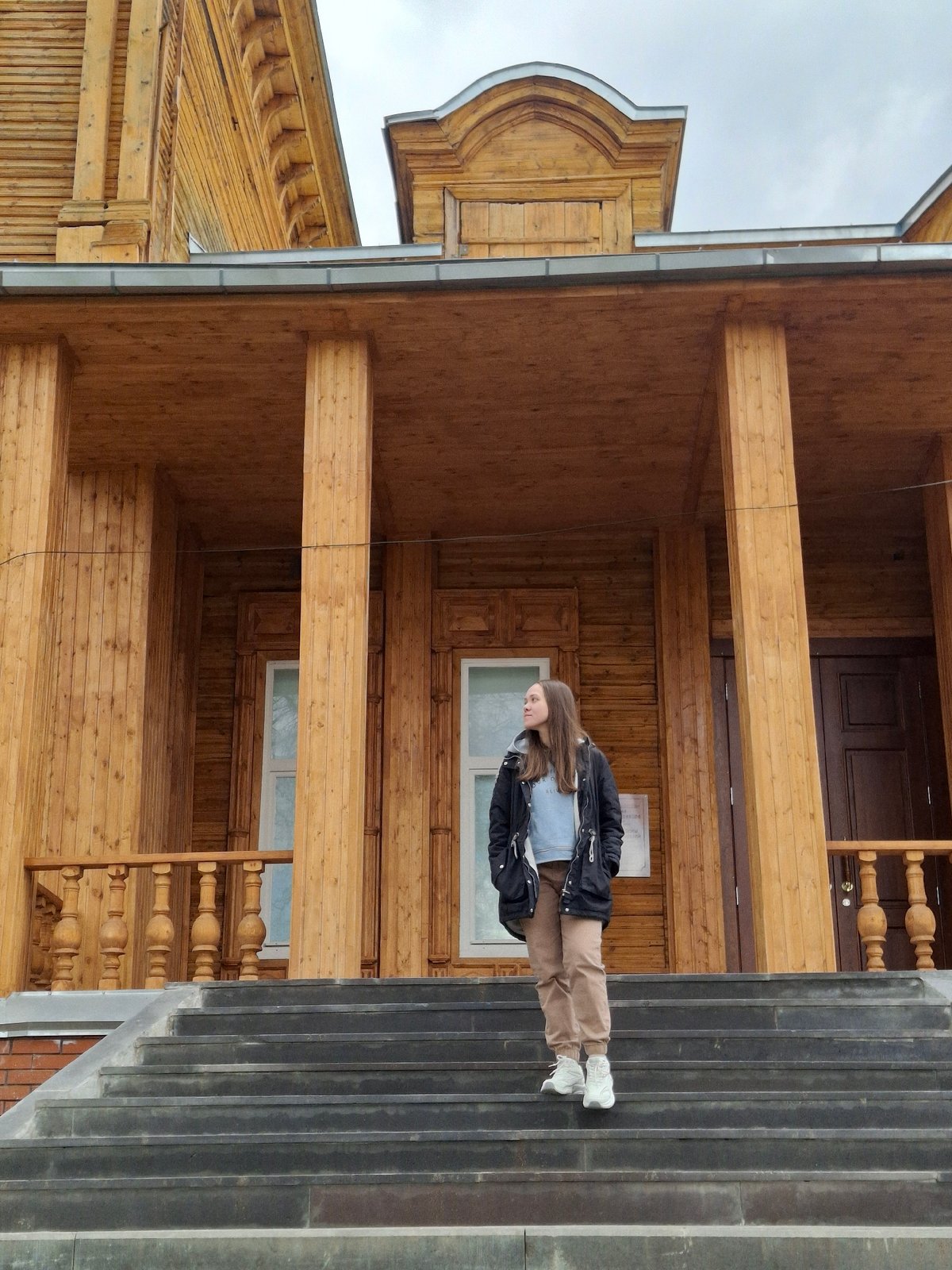 Woman tours historical museum in Sarapul, Russia